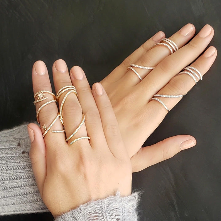 Graziela 14K White Gold Diamond Mega Swirl Ring