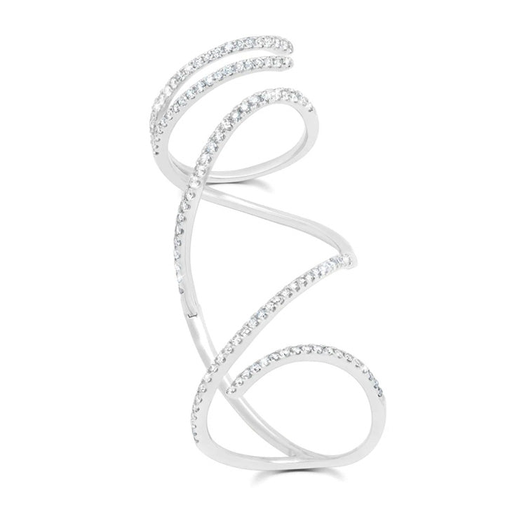 Graziela 14K White Gold Diamond Mega Swirl Ring