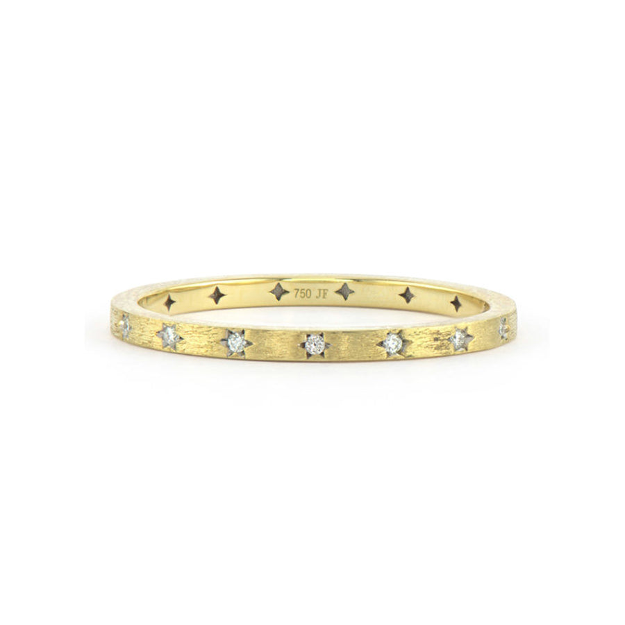 Jude Frances Moroccan Thin Diamond Band with Star Pattern- R05F20-WDCB-6.5-Y