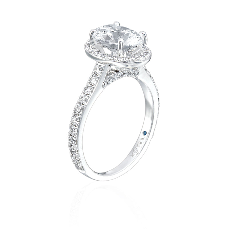 Moyer Collection 18K White Gold 0.86ctw Oval Diamond Engagement Ring