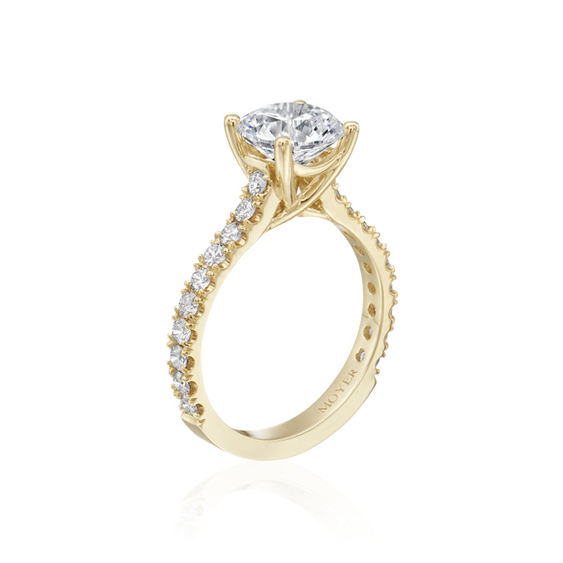 Moyer Collection 14K Yellow Gold Diamond Shared Prong Engagement Ring