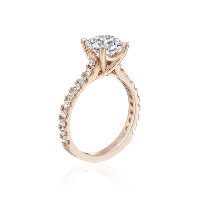 Moyer Collection 14K Rose Gold Diamond Shared Prong Engagement Ring