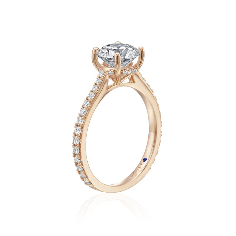 Moyer Collection 18K Rose Gold Round Diamond Engagement Ring