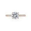 Perfect for the lover of classic, timeless design! Small diamonds are set 3/4 way around this beautiful 18K Rose Gold semi-mount. This mounting can be made to fit any size diamond! Center stone not included. 