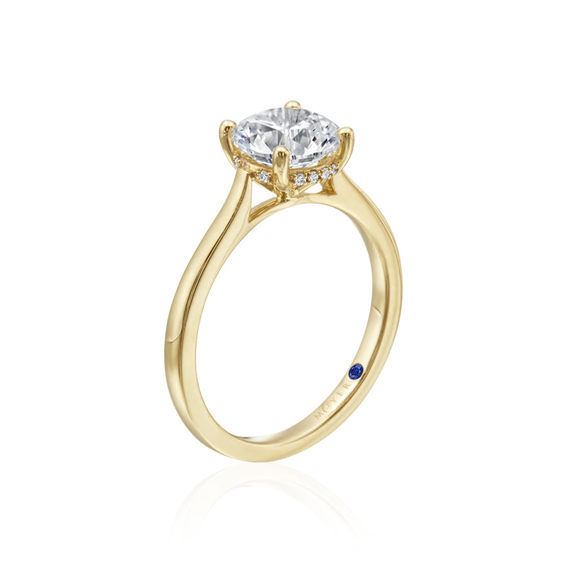 Moyer Collection 18K Yellow Gold 0.03ct Round Brilliant Diamond Solitaire Engagement Ring