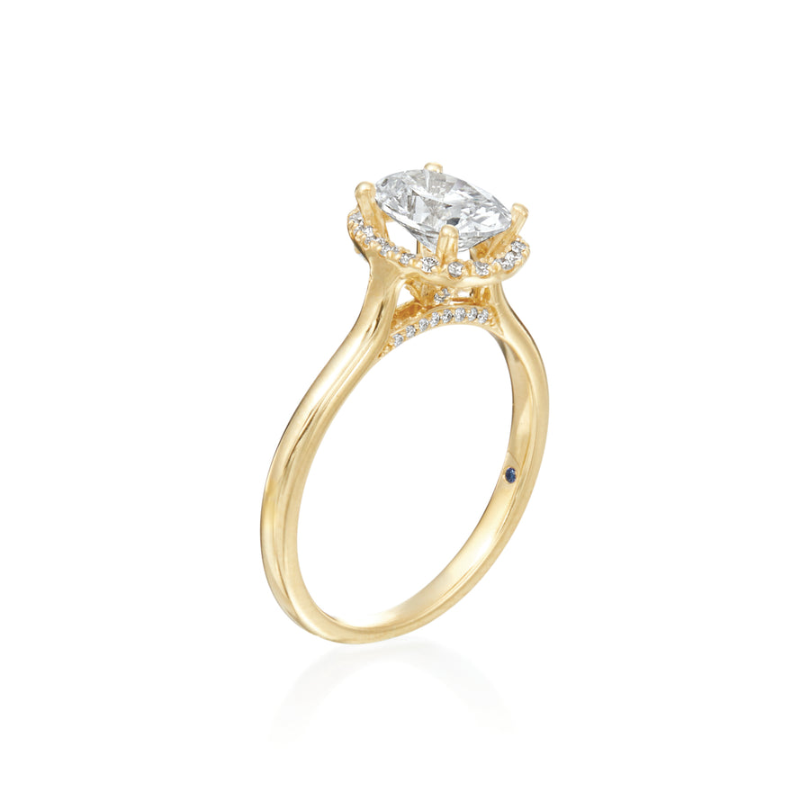 Moyer Collection 18K Yellow Gold Oval 0.21 Diamond Halo Engagement Ring- 364992