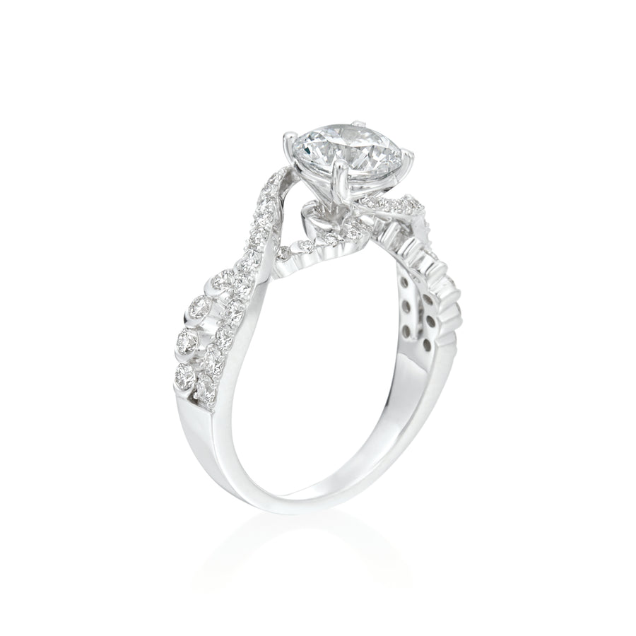 Moyer Collection 14K White Gold 0.71ctw Diamond Criss Cross Engagement Ring- 364347