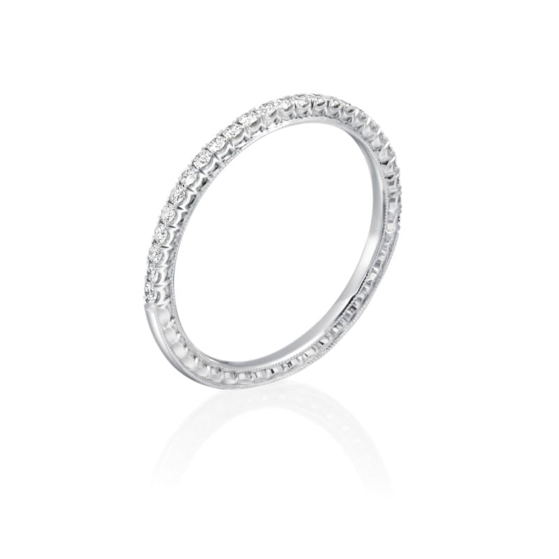 Jack Kelege 18K White Gold Diamond Wedding Band- KGBD107B