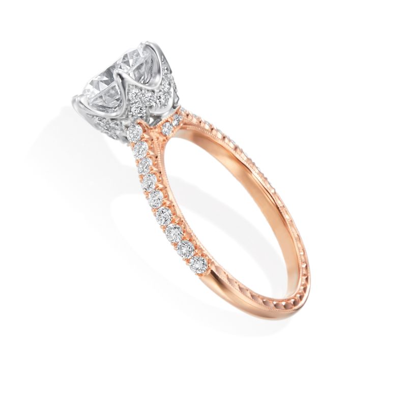 Moyer Collection 14K Rose/ 18K White Gold 6-Prong Diamond Engagement Ring Semi-Mounting- KGR1172-P