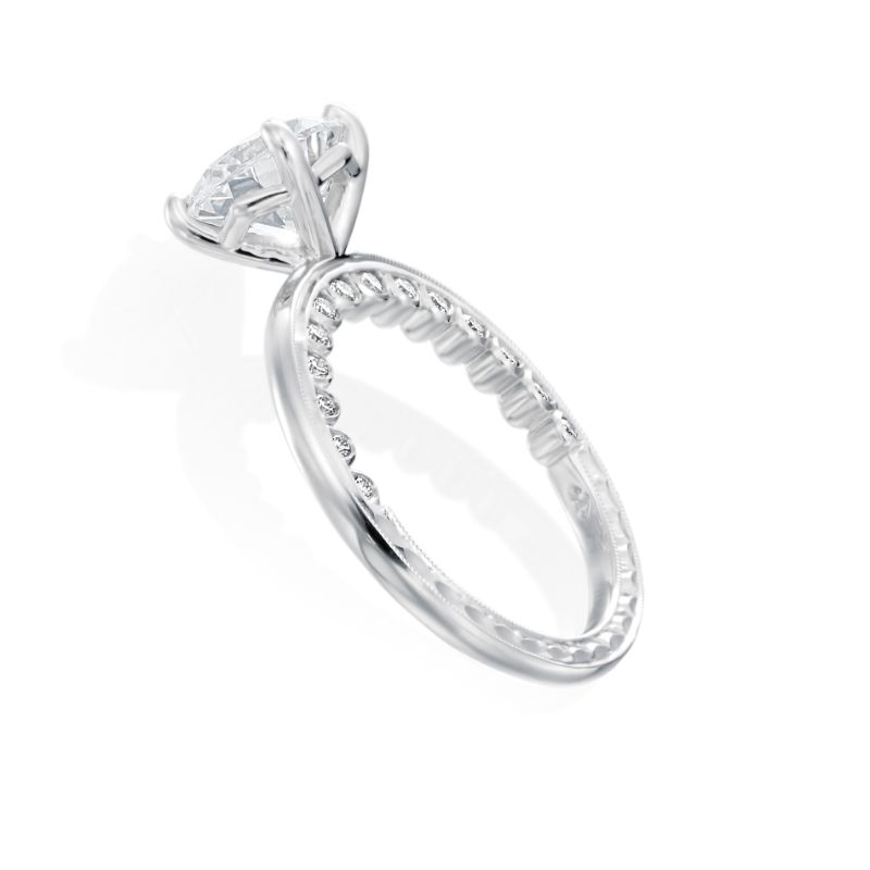 Jack Kelege 18K White Gold 0.24ctw Diamond Solitaire Engagement Ring Semi-Mounting- KGR1222