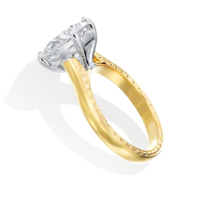 Jack Kelege 18K Two-Tone Diamond Solitaire Engagement Ring Semi-Mounting- KGR1226-Y