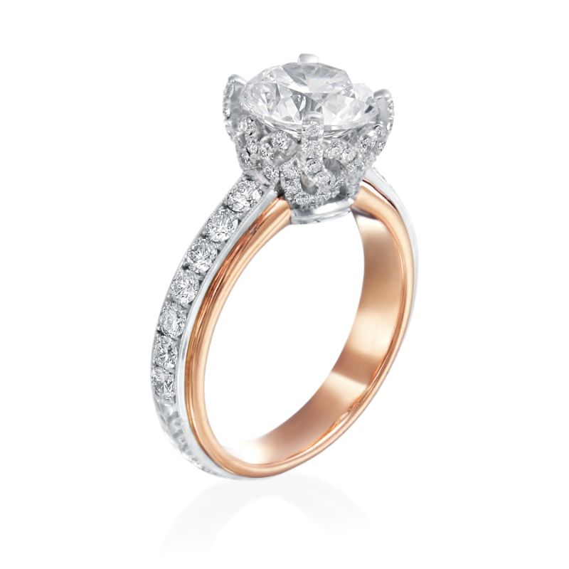 Moyer Collection Platinum/ 14K Rose Gold 1.01ctw Diamond Engagement Ring Semi-Mounting- KPR698