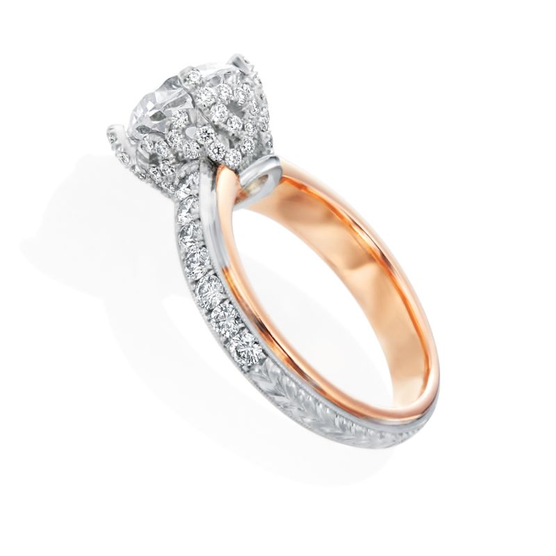 Moyer Collection Platinum/ 14K Rose Gold 1.01ctw Diamond Engagement Ring Semi-Mounting- KPR698