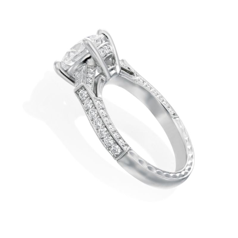 Moyer CollectionPlatinum 0.40ctw Diamond Three-Stone Engagement Ring Semi-Mounting- KPR787