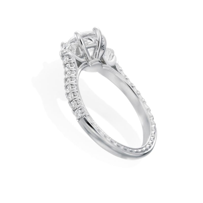 Moyer Collection 18K White Gold 0.28ctw Diamond Three-Stone Engagement Ring Semi-Mounting- KGR1071