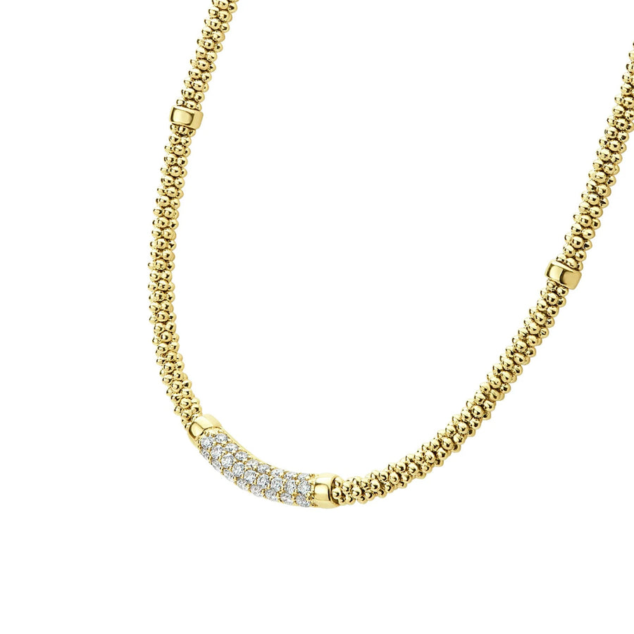 Lagos Caviar Gold Diamond Caviar Necklace- 04-10471-DD16