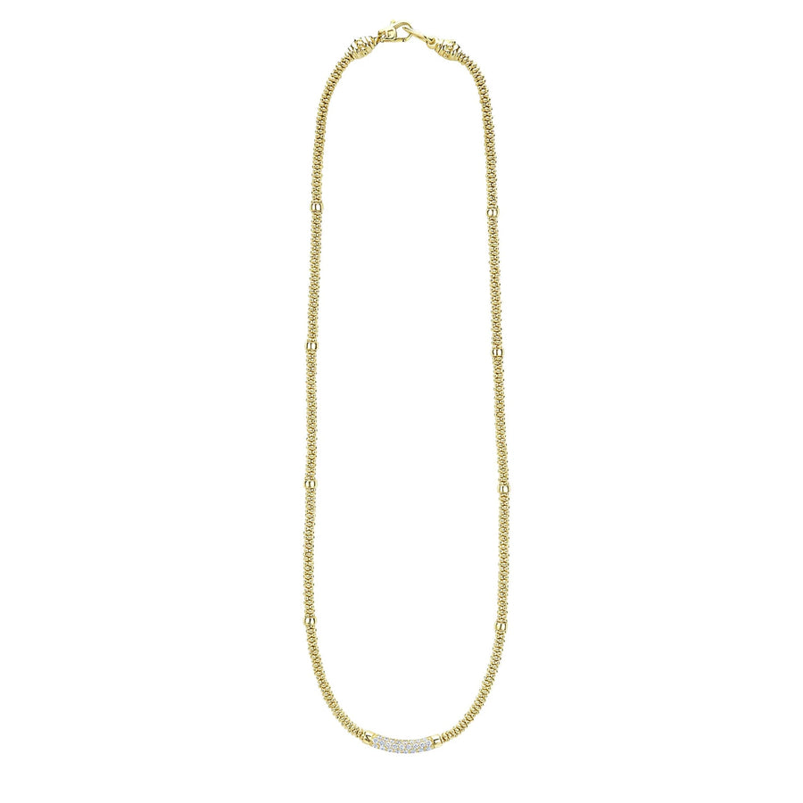 Lagos Caviar Gold Diamond Caviar Necklace- 04-10471-DD16