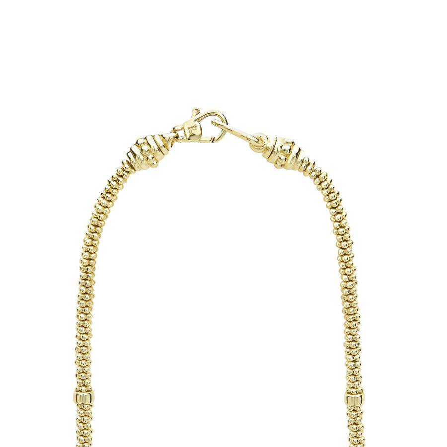Lagos Caviar Gold Diamond Caviar Necklace- 04-10471-DD16