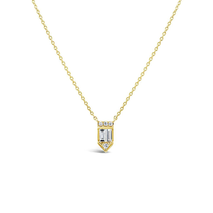 14K White Gold Diamond Baguette Necklace - SC22005096