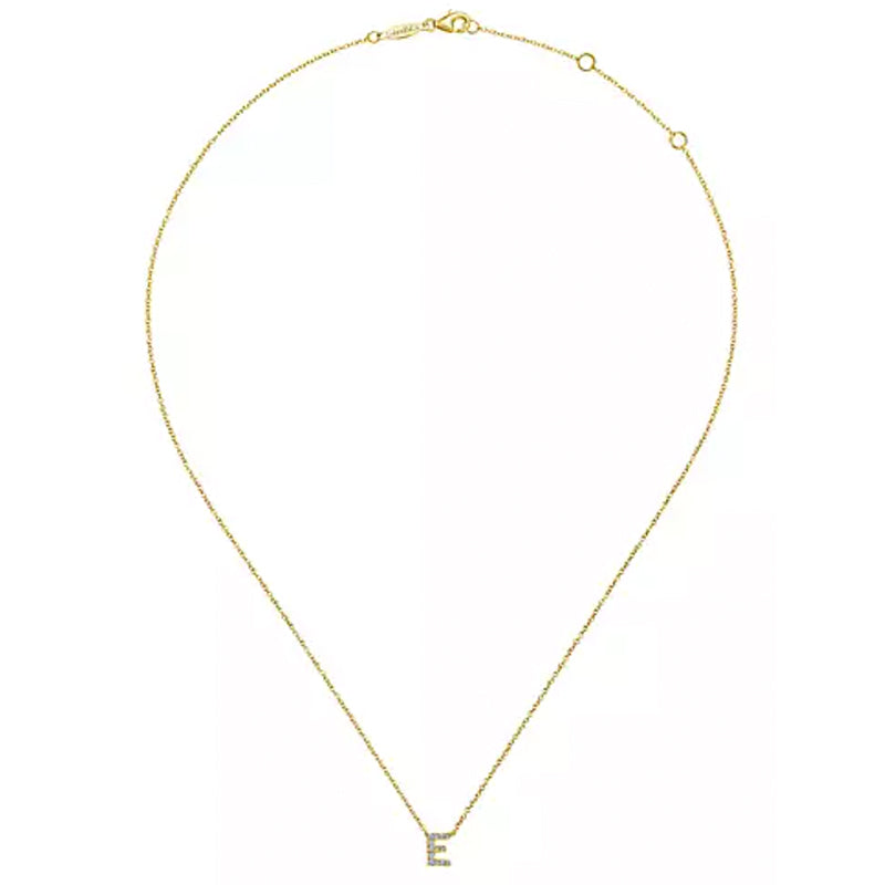 Gabriel & Co. 14k Yellow Gold Diamond Letter Necklace- NK4577Y45JJ