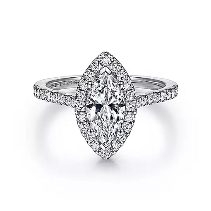 Gabriel & Co 14k Gold Marquise Halo Diamond Engagement Ring - ER6419M4W44JJ