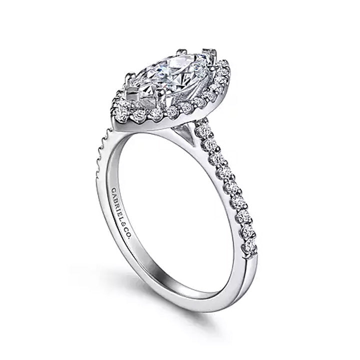 Gabriel & Co 14k Gold Marquise Halo Diamond Engagement Ring - ER6419M4W44JJ