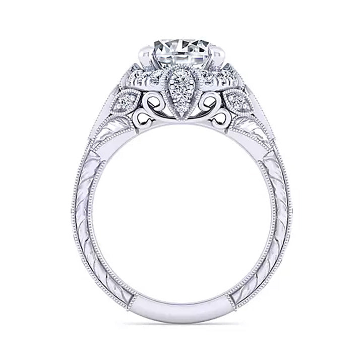 Gabriel & Co 14k Gold Vintage Inspired Diamond Engagement Ring - ER12579R8W44JJ