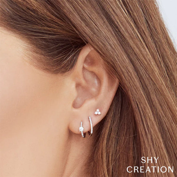14k Rose Gold 0.08ctw Diamond Huggie Earrings- SC55001599