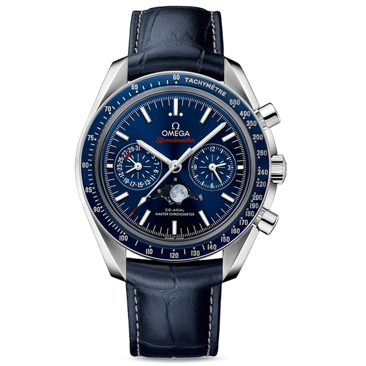 Omega Moonphase Co-Axial Master Chronometer Steel on Leather Strap - 304.33.44.52.03.001