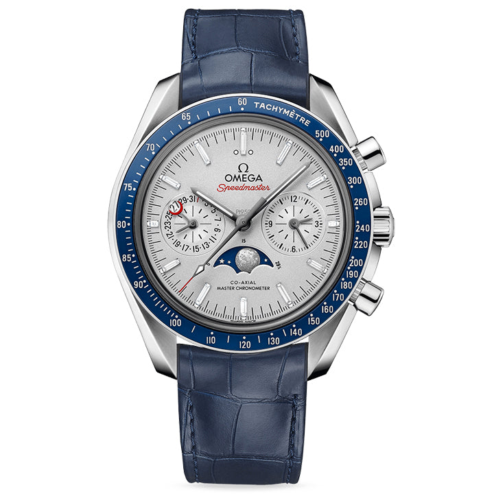 Omega Moonphase Co-Axial Master Chronometer Platinum on Leather Strap - 304.93.44.52.99.004
