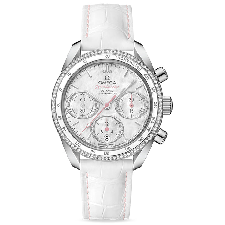 Omega Speedmaster 38 Co-Axial Chronometer Chronograph Steel on Leather Strap - 324.38.38.50.55.001