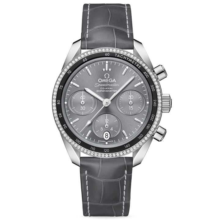 Omega Speedmaster 38 Co-Axial Chronometer Chronograph Steel on Leather Strap - 324.38.38.50.06.001