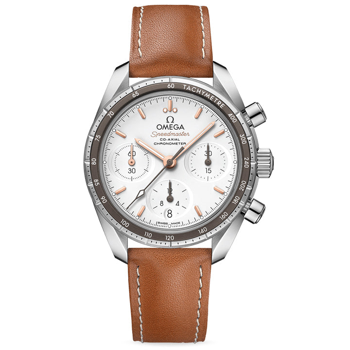 Omega Speedmaster 38 Co-Axial Chronometer Chronograph Steel on Leather Strap - 324.32.38.50.02.001