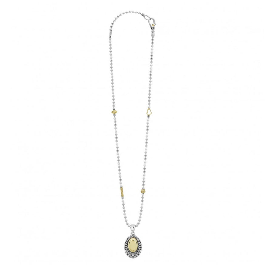 Lagos High Bar Oval Pendant Necklace- 07-81157