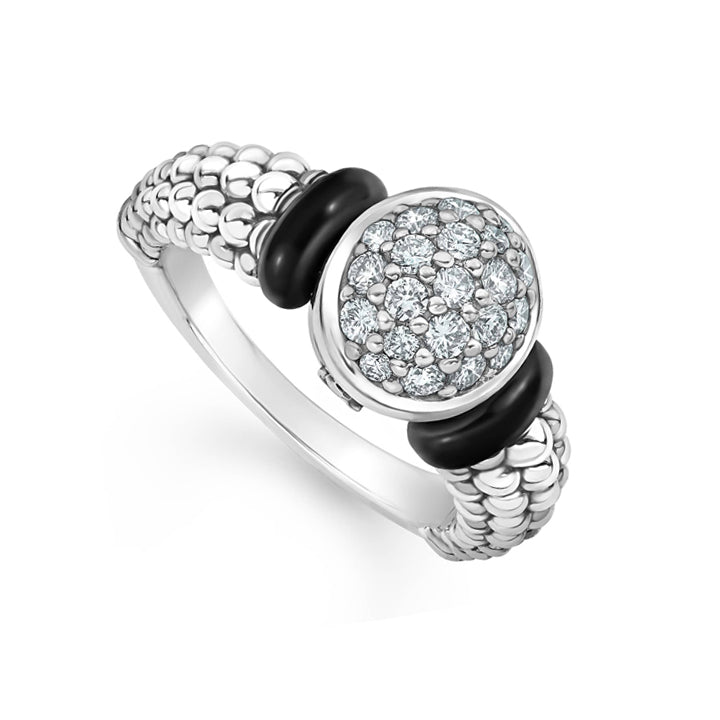 Lagos Black Caviar Diamond Ring- 02-80723-CB7