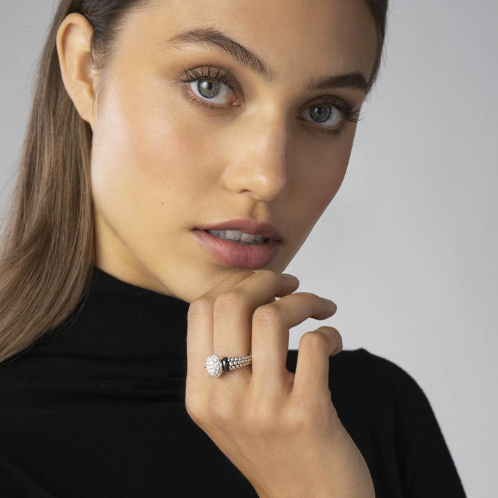 Lagos Black Caviar Diamond Ring- 02-80723-CB7