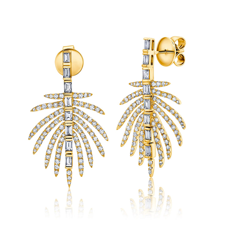 Graziela 18K Gold Palmeira Diamond Earrings - AME-1066700