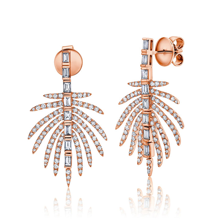 Graziela 18K Gold Palmeira Diamond Earrings - AME-1066700
