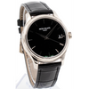The Calatrava features a 39mm 18k white gold case which protects Pateks caliber 324SC. The movement can be seen through the sapphire crystal on the back of the watch which is protected by an invisibly-hinged dust cover. Its presented on a beautiful black alligator strap which complements the matching dial. The watch is in excellent condition and comes with box & papers. Please let us know if you have any questions about amazing Patek timepiece.This piece was sold in March 2019. If you are lookin