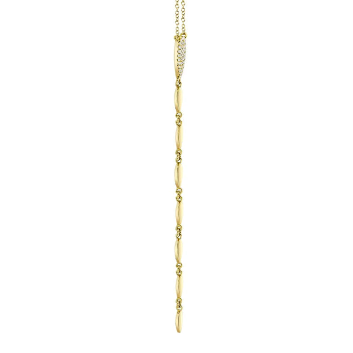 14k Yellow Gold Pear Diamond Lariat Necklace- SC55007279