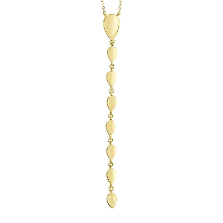 14k Yellow Gold Pear Diamond Lariat Necklace- SC55007279