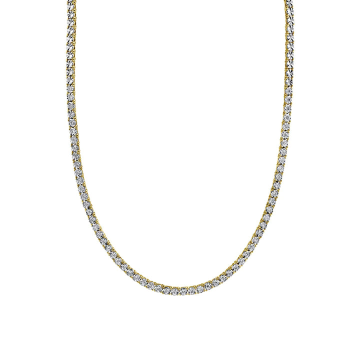 14k Yellow Gold 0.95ctw Diamond Riviera Necklace- MFJ095YG