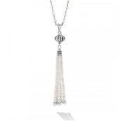 A best-selling LAGOS design. This tassel pendant and pearl necklace are the ideal pair. Great for layering or worn in a single strand.- Sterling Silver- Lobster Clasp- Dimensions 90mm x 12mm- Length 36 Inches- STYLE #: 07-80531-M36