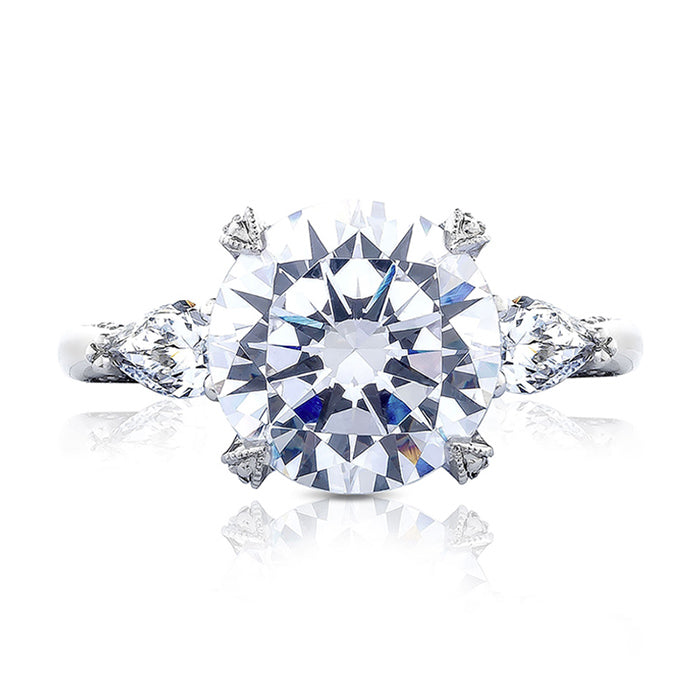 Tacori Platinum RoyalT 3 Stone Round Engagement Ring - HT2628RD10