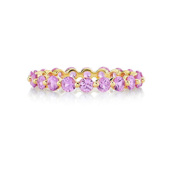 Sloane Street 18k Yellow Gold Pink Sapphire Eternity Band- SS-R013-PS-Y