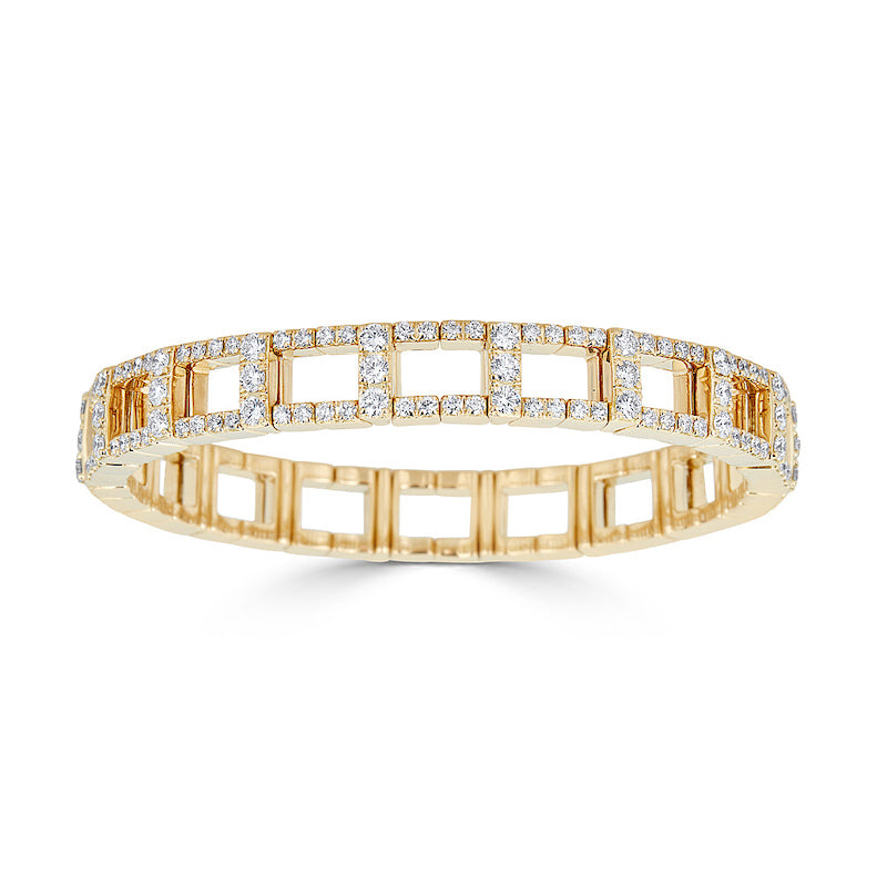 ZYDO ITALY has created a spring technology which allows their diamond bracelets and rings to be pulled, twisted, flexed and otherwise manipulated without breaking or losing their shape! In addition to the all diamond bracelet and rings, ZYDO has styles showcasing colored gemstones such as blue sapphire and pink sapphire. The bracelets and rings are also available in white, yellow or rose gold.  