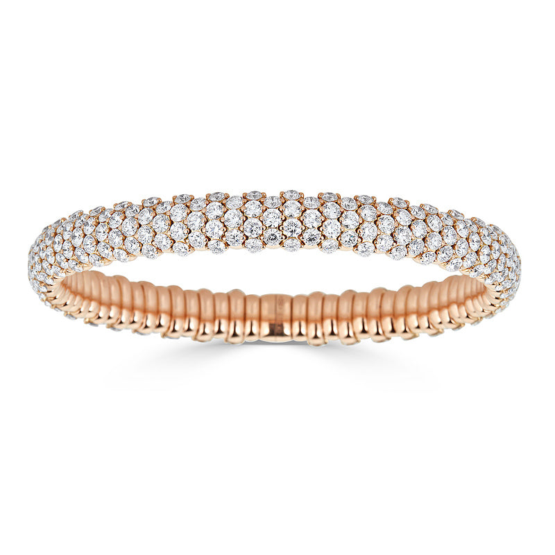 ZYDO ITALY has created a spring technology which allows their diamond bracelets and rings to be pulled, twisted, flexed and otherwise manipulated without breaking or losing their shape! In addition to the all diamond bracelet and rings, ZYDO has styles showcasing colored gemstones such as blue sapphire and pink sapphire. The bracelets and rings are also available in white, yellow or rose gold.  