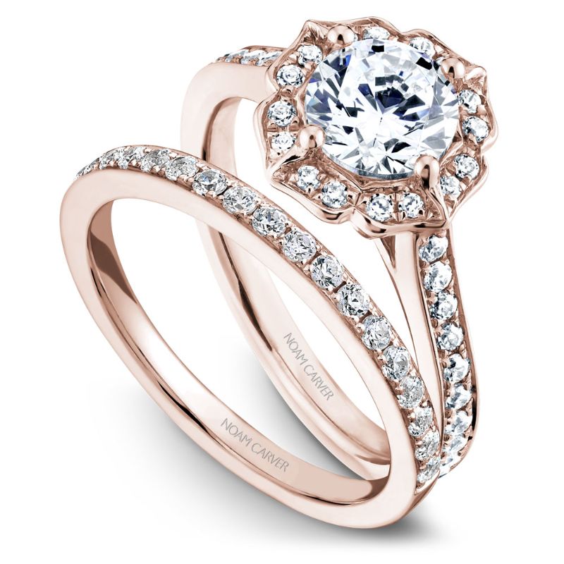 Noam Carver 18K Rose Gold Diamond Wedding Band -  R031-01RB