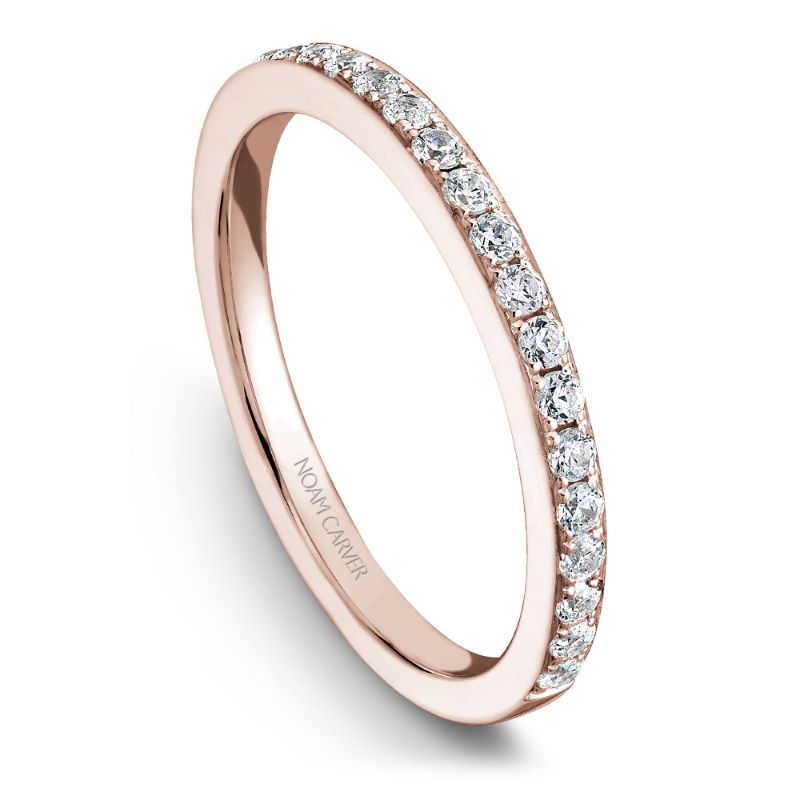Rose gold matching band with 24 round diamonds