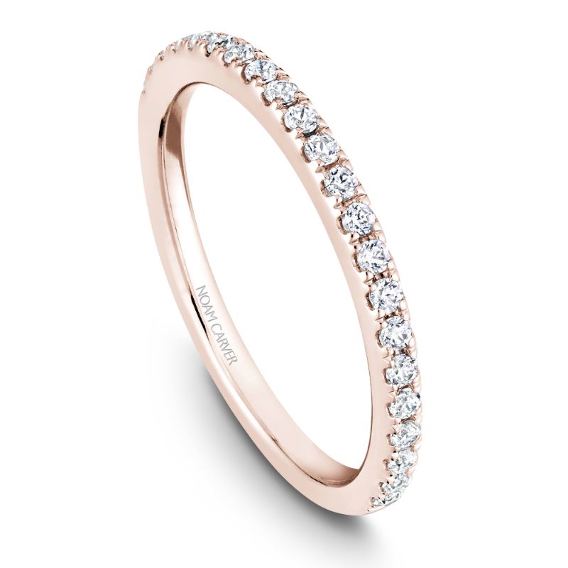 Rose gold matching band with 22 round diamonds